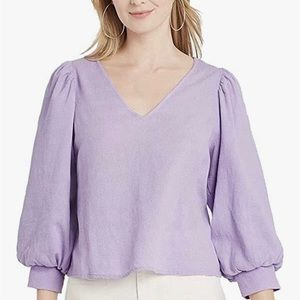 A.New.Day Women Extra Small V-Neck Purple Top